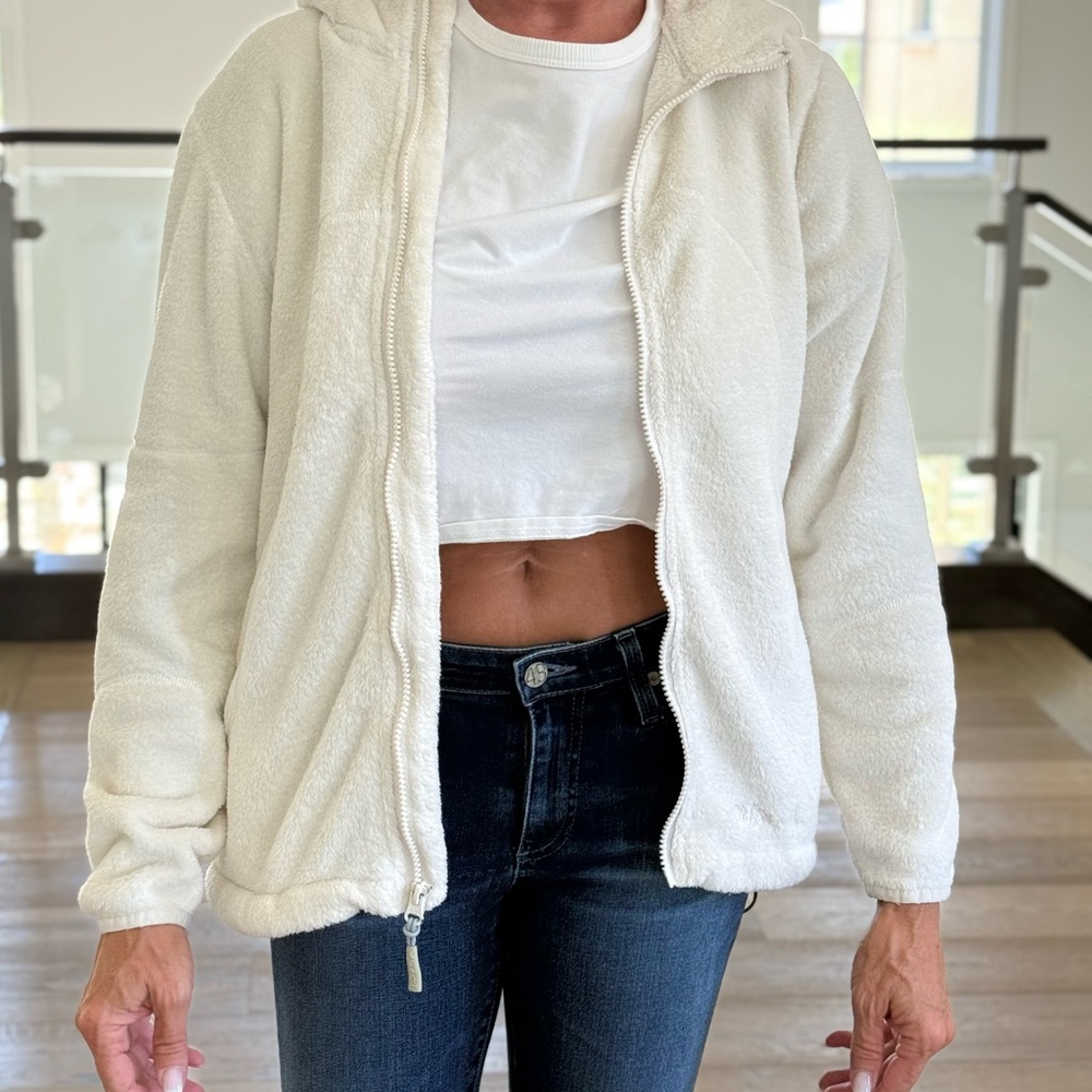 Women's White Fleece Jacket